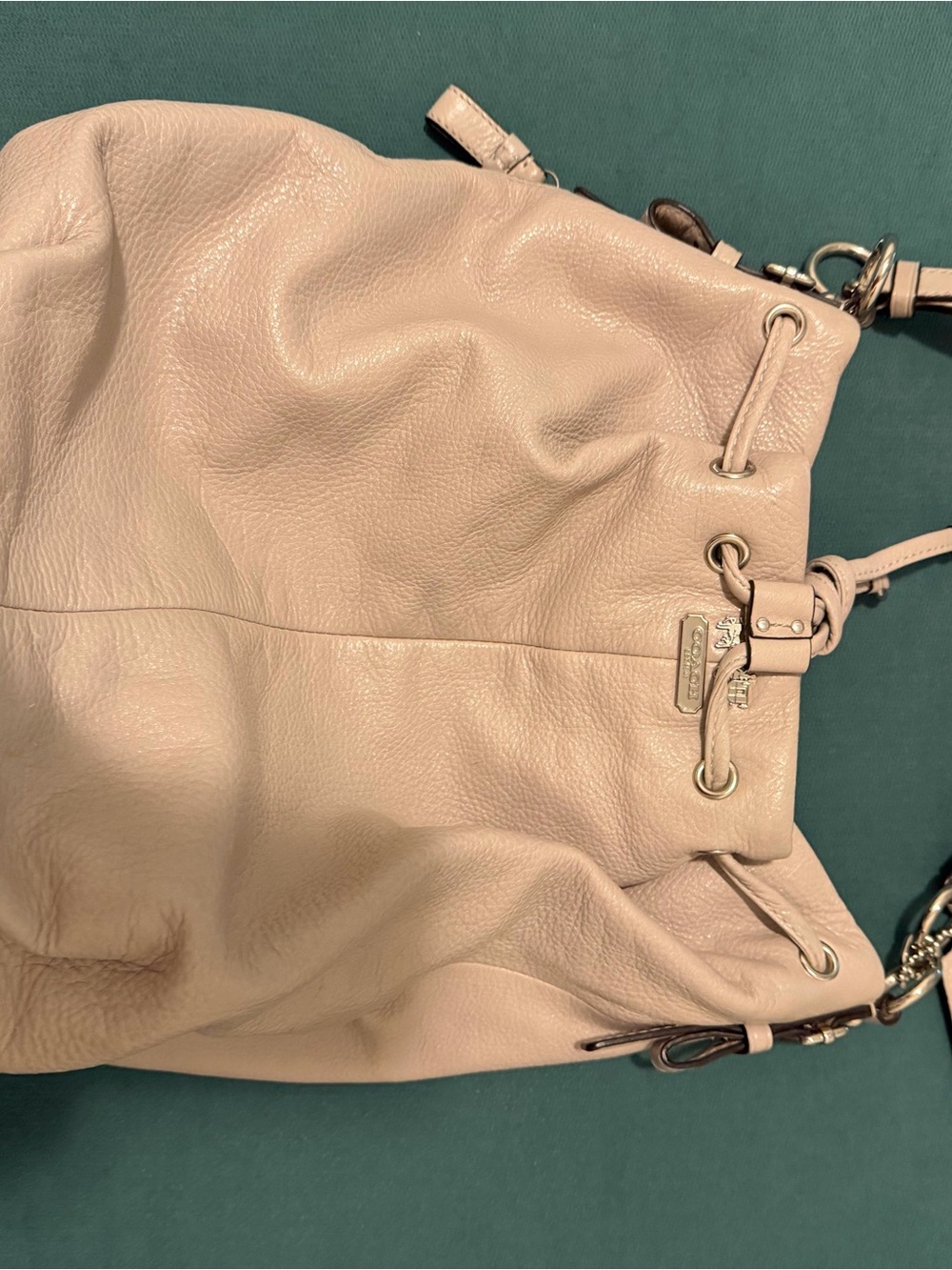 Coach Pebbled Taupe Leather Hobo Bag - Picture 2 of 4